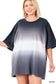 Dip Dye Drop Shoulder Oversized Cotton Top