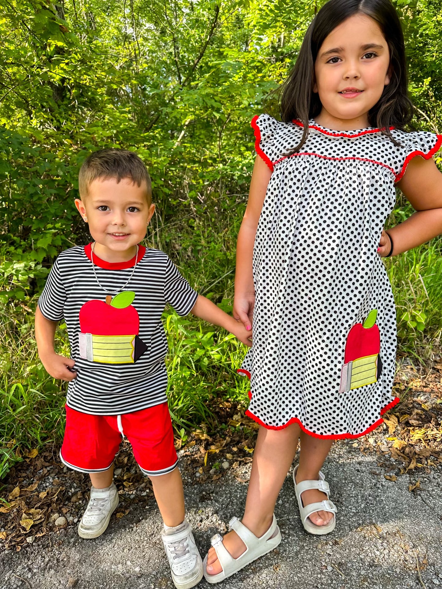 Red Pencil Applique Boy Set