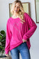 Long Sleeve Solid Top with Rhinestone