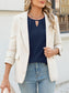 Cutout Round Neck Lace Long Sleeve Blouse