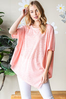 Coral Solid Asymmetrical Top