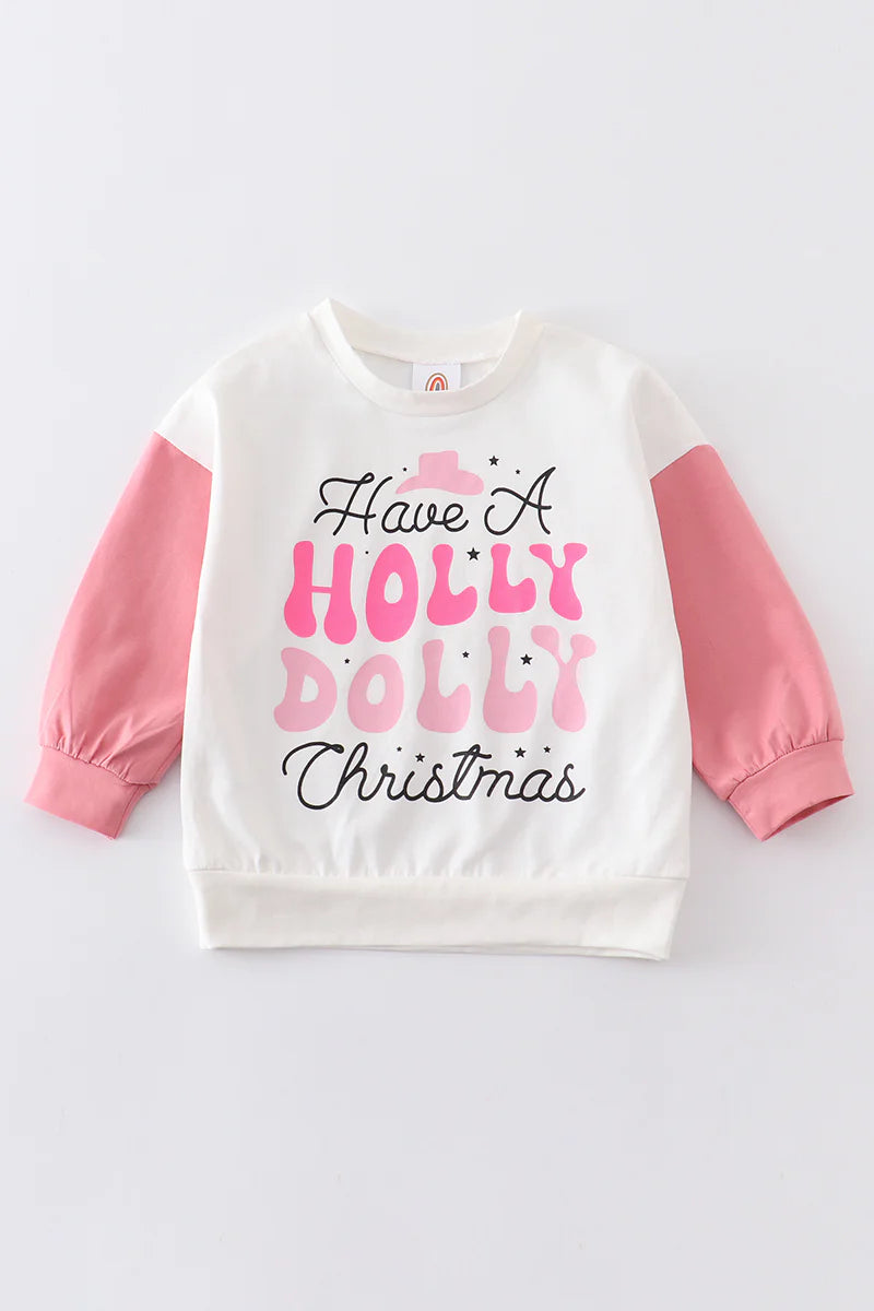 Girls Holly Dolly Christmas Sweatshirt