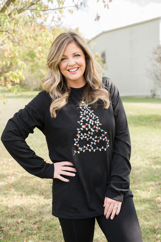 *Sample Sale - Bright Christmas Tree Long Sleeved Graphic Tee