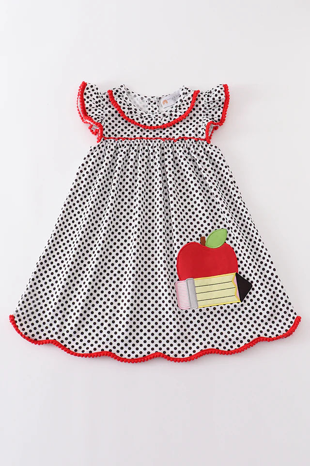 Red Pencil Applique Girls Dress