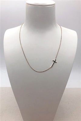 Sideways Cross 16"-18" Necklace