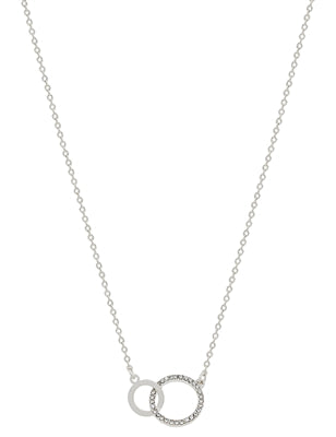 Rhinestone Interlocking Circles 16" - 18" Necklace