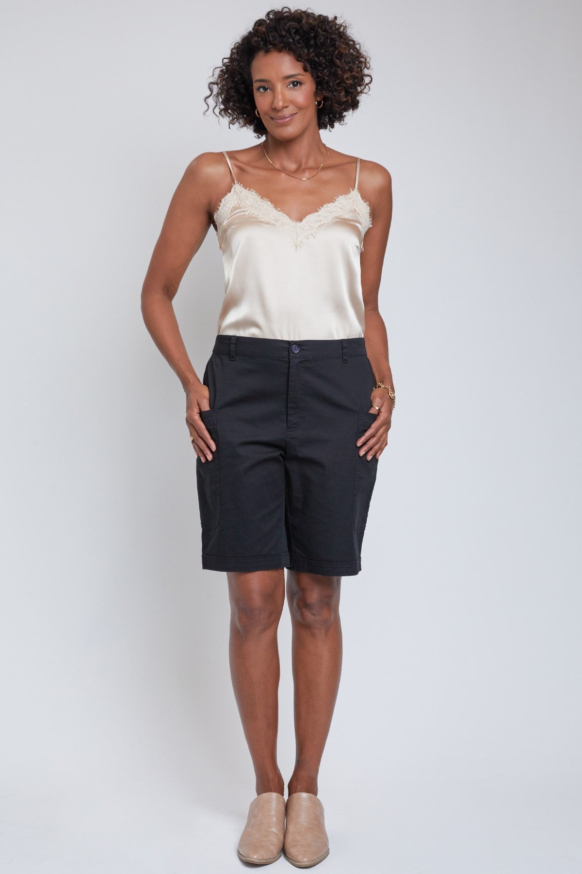 Wide Leg Bermuda Shorts with Big Pockets *FINAL SALE*