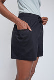 Drawstring Shorts with Pleated Side Pockets