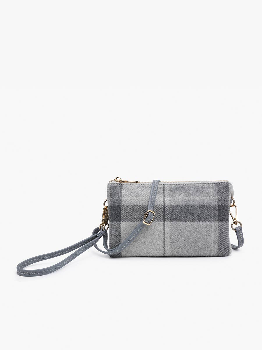 Riley Plaid 3 Compartment Crossbody/Wristlet