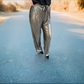 Metallic Slinky Casual Pants