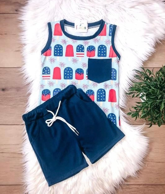 Patriotic Pops Boys Short Set *FINAL SALE*