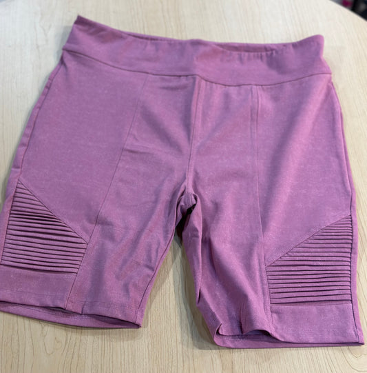 Pintuck Detailed Biker Short (Curvy) *FINAL SALE*