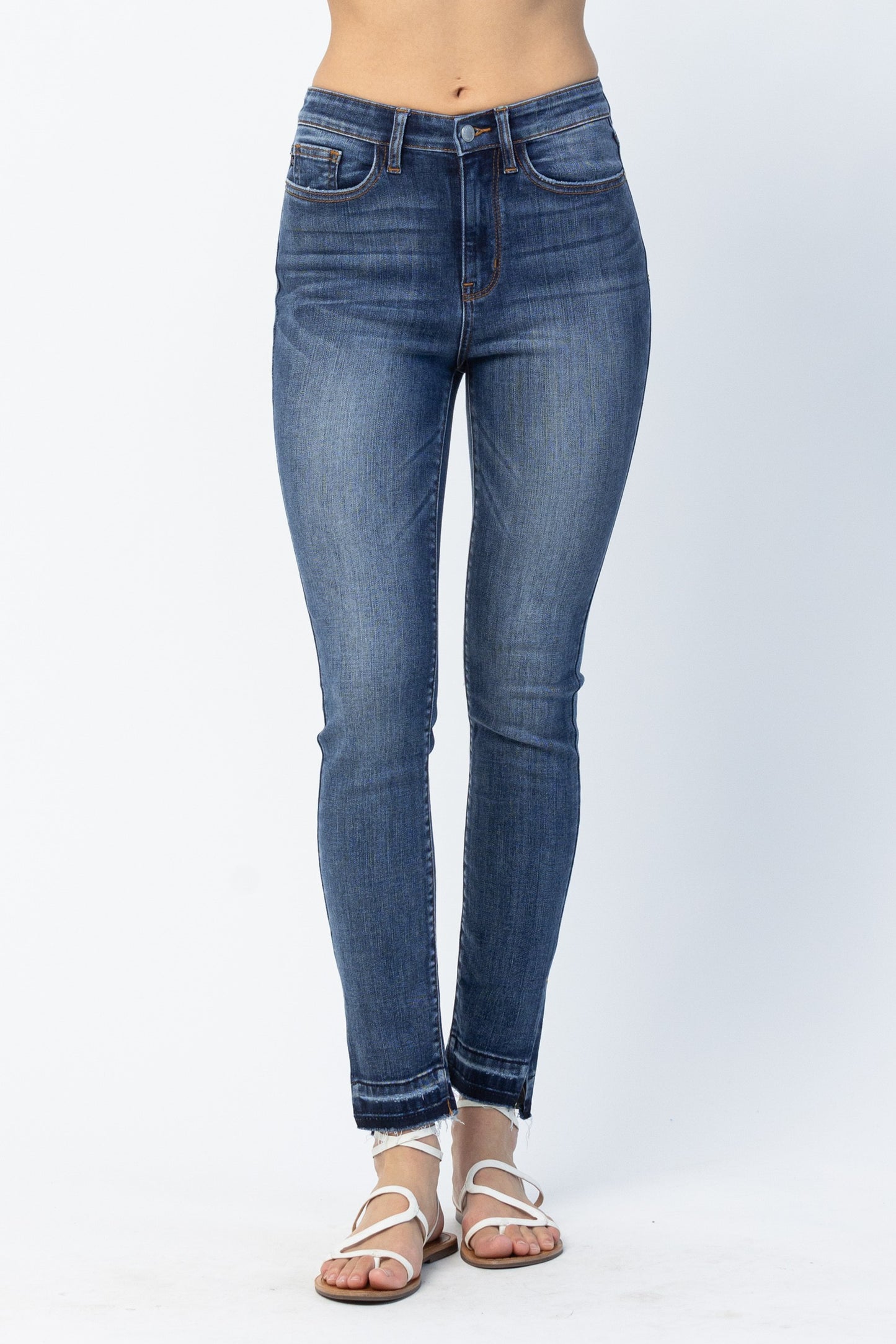 Judy Blue High Waist Skinny Jean with Released Hem and Side Slit *