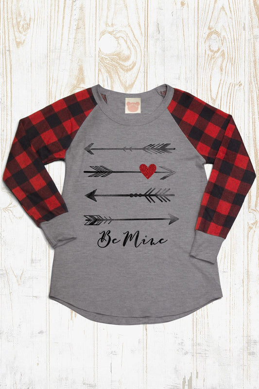 Be Mine ~ Buffalo Plaid Sleeve *FINAL SALE*