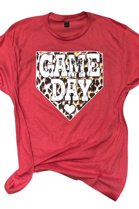 Game Day Leopard Homeplate Tee *FINAL SALE*