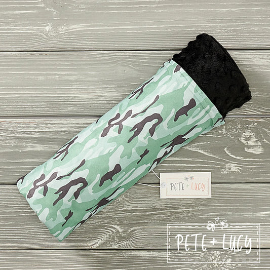 Grey Camo Minky Blanket