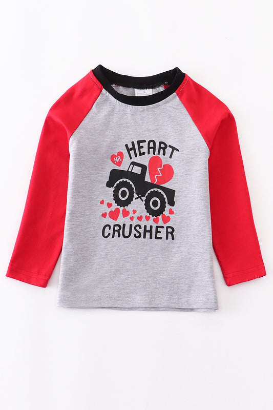 Heart Crusher ~ Grey Truck Raglan *FINAL SALE*