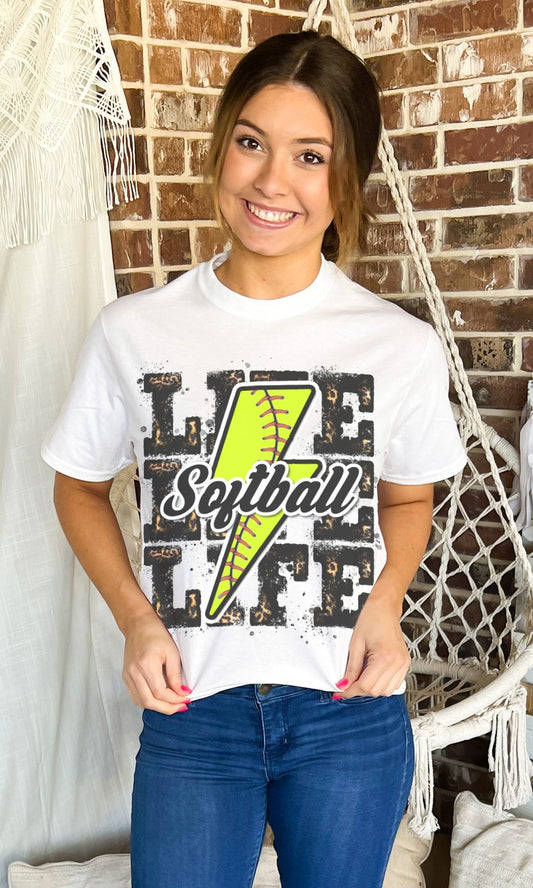 Softball Life Lightning Bolt Tee *FINAL SALE*