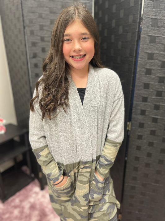 Kids Camo Sweater Cardigan *FINAL SALE*