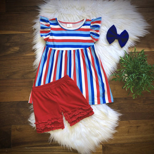 Red, White & Blue Striped Shorts Set *FINAL SALE*